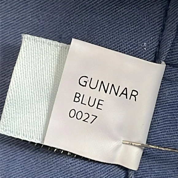 Amendi Gunnar Blue Organic Cotton Pleat Front Button Fly Pants - NWPT - Size 33 - Picture 7 of 11